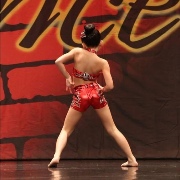 Glamour Costumes Red Sequin 2 Piece Dance Costume - Picture 12 of 13